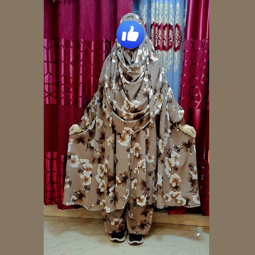 Cherry Georgette Fabric Khimar Set CG102